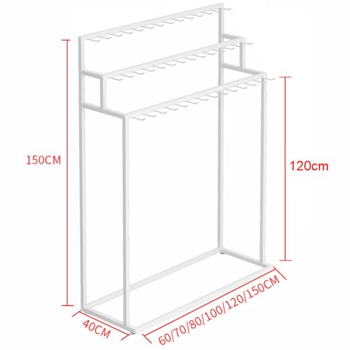 Herren-Gürtelständer aus Metall, 60 cm, bodenstehender Organizer für Schrank und Einzelhandel, stilvoller weißer Gürtelaufhänger für einfachen Zugang und Organisation