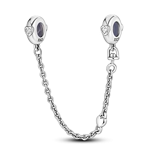 MULA 925 Sterling Silver Safety Chain for Charms Bracelets Dangle Pendants Beads Cute Cat Moon Flower Jewelry Charms for Women
