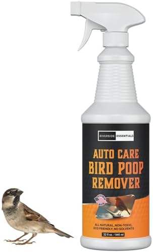 best cleaner for bird droppings that will surprise you with results 7 32oz Heavy Duty Bird Poop Remover & Stain Cleaner for Cars and Outdoor Vehicles - Powerful Stain Remover Spray, Safe on Paint, Eco-Friendly Formula for Easy Cleaning and Protection - Made in the USA