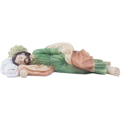 Religious proposals Statue St. Joseph dormant in Resin. 20 cm long. Hand painted Cover