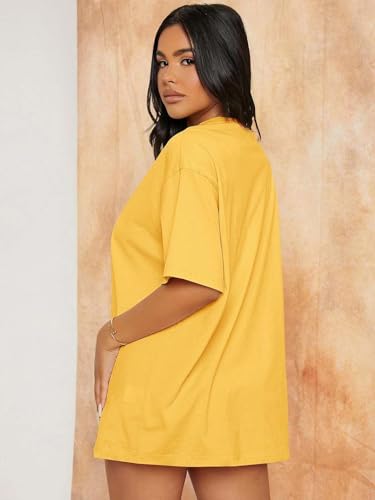 Image of KOTTY Women's Cotton Blend Solid Oversized T-Shirts