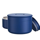 Misonea 12oz Soup Thermo for Hot Food Kids Vacuum Insulated Food Jar Twist-Free Soup Thermo for Hot Food Kids Leakproof Stainless Steel Wide Mouth Lunch Container (Blue)