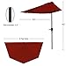 Half Umbrella - 9 ft Patio Umbrella with Easy Crank - Outdoor Patio Shade - Small Canopy for Balcony, Table or Deck by Pure Garden (Red)