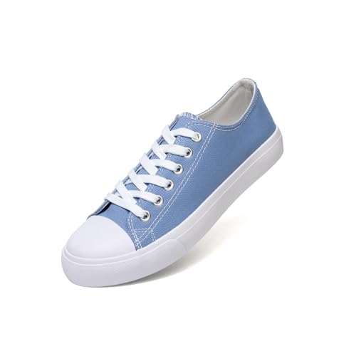 Image of Canvas Shoes for Women, Women's Fashion Sneakers | Casual Low Top, Lace Up, Rubber Sole, Canvas Upper, Cushioned Insole