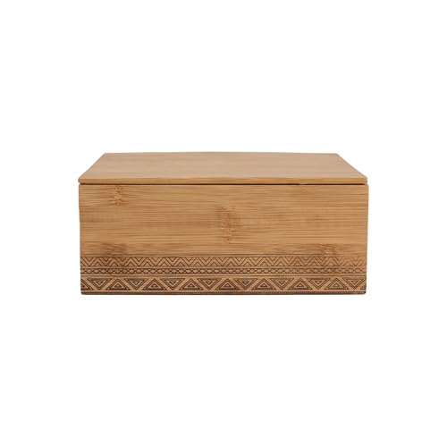 LIN HOME RS02176 Mini Cajas Rectangular de Bambú Natural para Alamcenamiento 17x10x7cm - Cajas Pequeña para Joyas, Manualidades DIY, Decorar