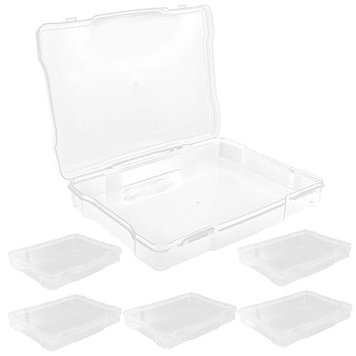 Abaodam 6pcs Plastic Storage Boxes for Greeting Cards Card Organizer Box Dividers Sturdy Pp Material Portable Photo Storage Cases