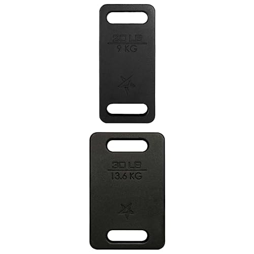 Yes4AllCast Iron Ruck Plate, Weighted Plate for Rucking, Swings, Squat, Strength Training, Fitness Workout, and Home Exercises - 20LBS + 30LB