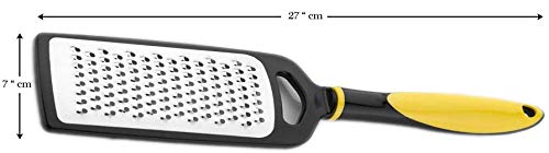 Image of SIGNAMIO Hand Kadukas Cheese Grater and Vegetable Shredder for Kitchen Stainless Steel Ginger Crusher, Carrot Grater, Garlic Slicer with Protective Cover (Yellow)