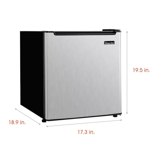 Image of Magic Chef 1.7-cu. ft. Mini Fridge in Stainless Steel, Small Compact All Refrigerator with No Freezer for Bedroom, Apartment, Dorm Room, Office