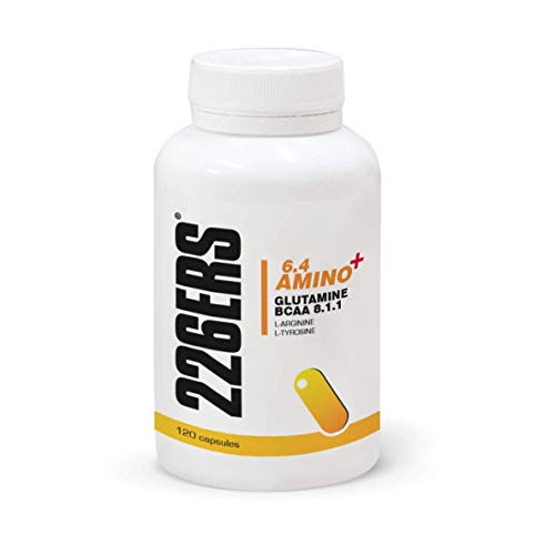 226ERS - 6.4 Amino +, Aminoácidos para Deportistas, Potente Recuperador, Ayuda a la Resistencia y Defensas, Glutamina + BCAA + L-Arginina + L-Tirosina