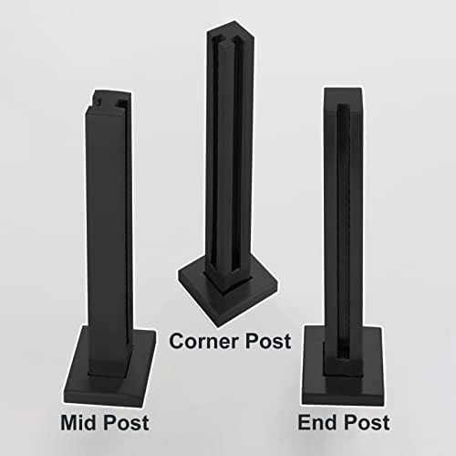 Glass Railing Post Kit for Commercial Outdoor Deck - Stainless Steel Balustrade System, Floor Standing Handrail, 90cm Height, Square Design, Durable & Stylish