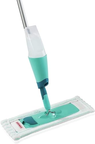 Leifheit Balai pulvérisateur confort Easy Spray XL, lave sol avec pulvérisateur intégré au manche, balai serpillère articulé à 360°, Housse microduo