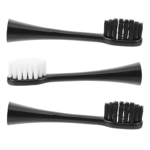 TOVINANNA 3pcs Electric Toothbrush Head Soft Bristles Replacements Brush Heads Practical Toothbrushes Replacement Heads Toothbrush Heads Electric Toothbrush Parts Black Plastic