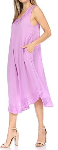 Sakkas 1051 Everyday Essentials Caftan Dress/Cover Up - Purple - One Size