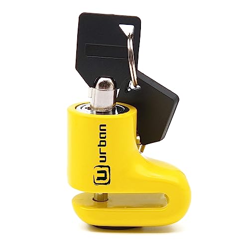 URBAN 564A Bloque Disque Moto, Le Plus Compact Léger et Portable, Plus Visible et Dissuasif, Fermoir en Acier, Universel ø5mm Antivol Bloc Disc Frein pour Moto, Velo, Trottinette Electrique