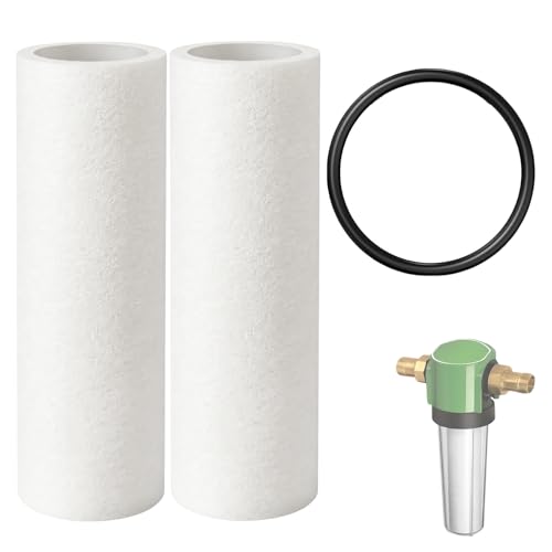 Vercleuim Wasserfilter Ersatzkerzen Set, 2 Ersatzfilter 80 µm mit O-Ring, Kompatibel mit Grünbeck Geno Feinfilter FS 1, Umweltfreundliche Wollfilz für Hauswasserfilter
