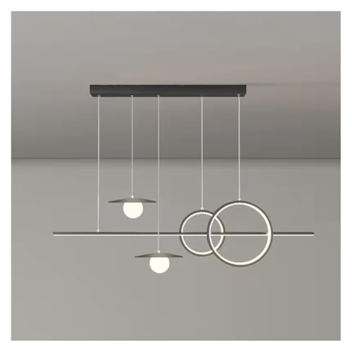 Modern LED Pendant Light, Dimmable Kitchen Island, White/Black Linear Light,