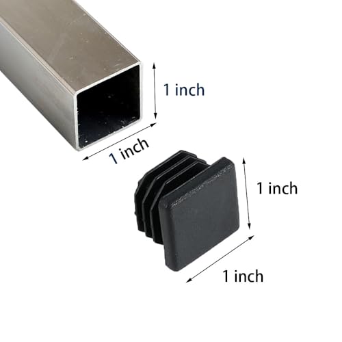 Image of 16 Pack Square Plastic Plugs,1 inch Inch Insert End Caps for Square Tubing Post，Black Chair Leg caps for Metal Tubing, Fence, Glide Insert for Pipe Post, Chairs and Furniture