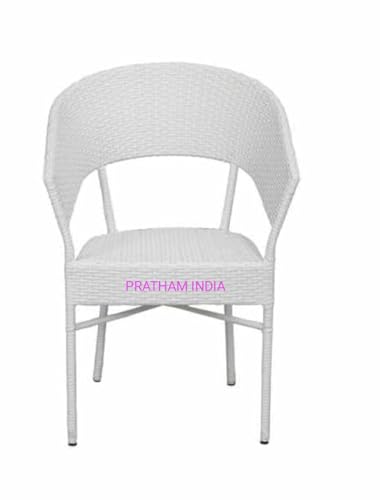 Image of India Garden Patio Seating Chair and Table Set Outdoor Balcony Garden Coffee Patio Furniture Sets with 1 Round Table and 2 Chairs Set (White Color)