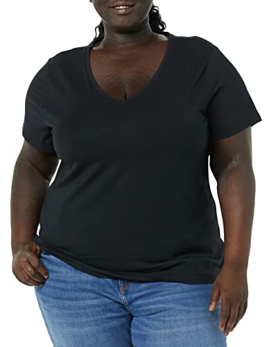 Image of Amazon Essentials Women's Plus Size Short-Sleeve V-Neck T-Shirt