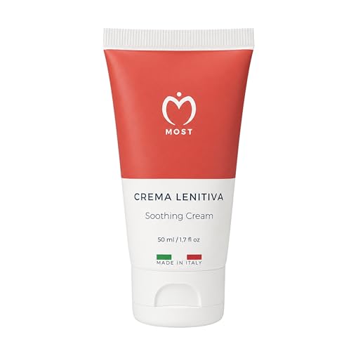 MOST - Crema Lenitiva Viso e Corpo, Attenua Prurito, Irritazioni e Arrossamenti con Ossido di Zinco, Crema Cambio Pannolino Bambini e Neonati, Lenisce Rossori Tipici di Pelle Sensibile e Atopica, 50ml
