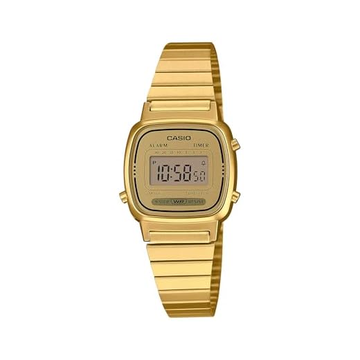 Casio Reloj Digital para Mujer de Automático con Correa en Acero Inoxidable con tonalidades Doradas LA670WGA-9D