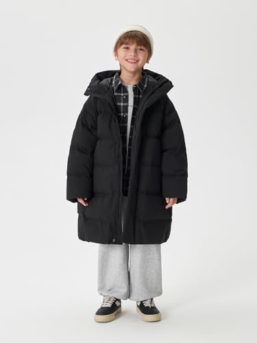 marc & janie Boys Ultralight Seamless Hooded Long Down Coat Full Zip Warm Jacket Outerwear 2415662