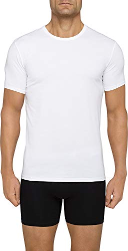Calvin Klein Men's Cotton Stretch Multipack Crew Neck T-Shirts, White, Large