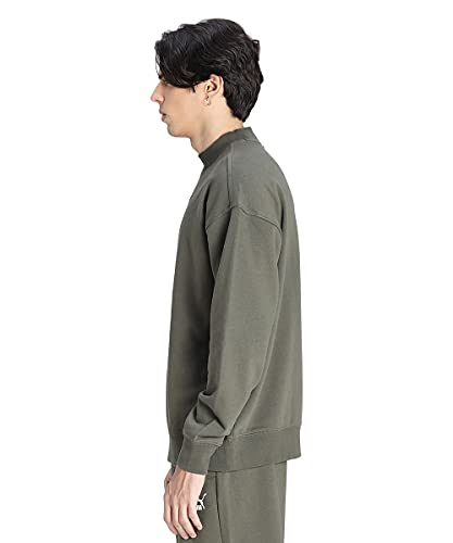 Image of PUMA Men Cotton Banded Collar Crew Neck Sweatshirt