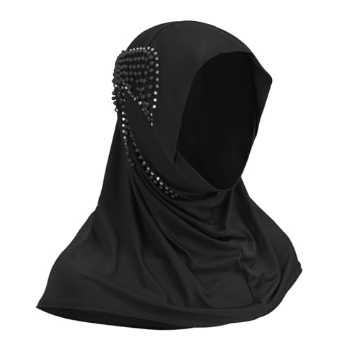 Women Rhinestone Breads Hijab Muslim Instant Head Wrap Long Islamic Head Scarf Full Cover One Piece Wrap Head Scarf2