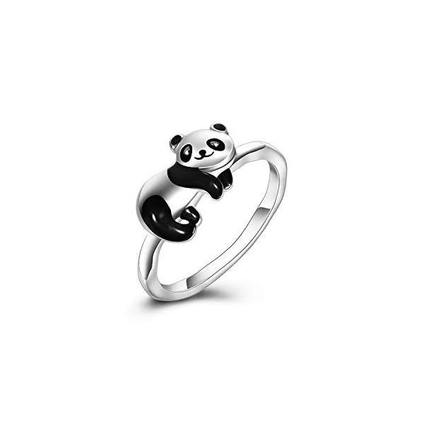 ONEFINITY Panda Gifts for Girls Sterling Silver Panda Rings Cute Panda Jewelry Panda Gifts for Women