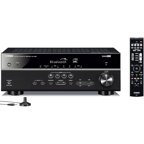 Image of Yamaha RX-V385 5.1-Channel Surround Sound 4K Ultra HD AV Receiver with Bluetooth Home Theater System Bundle with Accessories