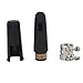 KOCOME Portable Bb Clarinet Mouthpiece, Clarinet Mouthpiece Kit,Cover Clamp, One Reed and Plastic Cover, Black