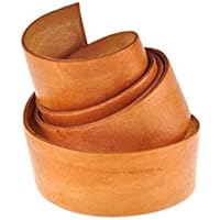 esnado Correa de piel plana de 1 metro de ancho/color: a elegir (ancho: 20 mm, marrón natural), piel auténtica, curtida vegetal, joyería, pulseras, manualidades, decoración, bricolaje, edad medieval