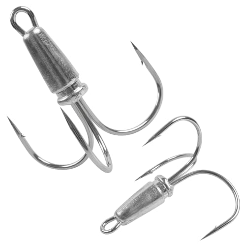 大物 釣りフック太刀魚フック 丸型 ソルト 淡水 対応 (サイズ: 10/0-40g、4個入り、 白の色)