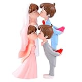 TOYANDONA 2 Paare Figurinen Cartoon Hochzeitsdekoration Valentinstag Deko für Hochzeit Geburtstag und Anlässe Romantische als Souvenir und Heimdekoration
