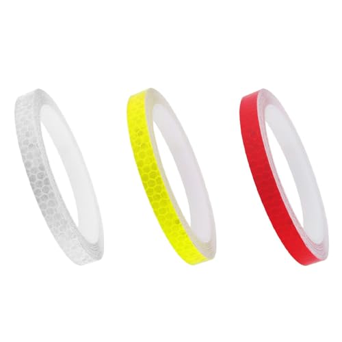 Rhys 3 Piezas Cinta Reflectante Adhesiva, Res Istente Al Aguapegatinas Reflectantes Cinta De Seguridad Autoadhesiva para automóviles, motocicletas, bicicletas (3 colores)