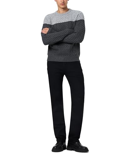 Buffalo David Bitton Men's Crew Neck Colorblock Cable Sweater Super Soft Regular Fit4