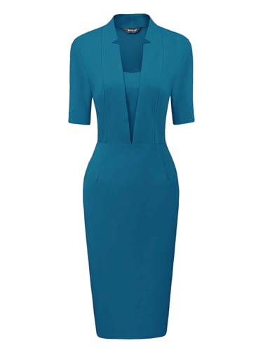 Image of Allegra K Work Dresses for Women's Short Sleeve Business Office Pencil Dress