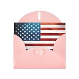 Tarjetas de felicitación con sobres, diseño vintage de la bandera estadounidense de Estados Unidos, tarjetas de agradecimiento en blanco para todas las ocasiones