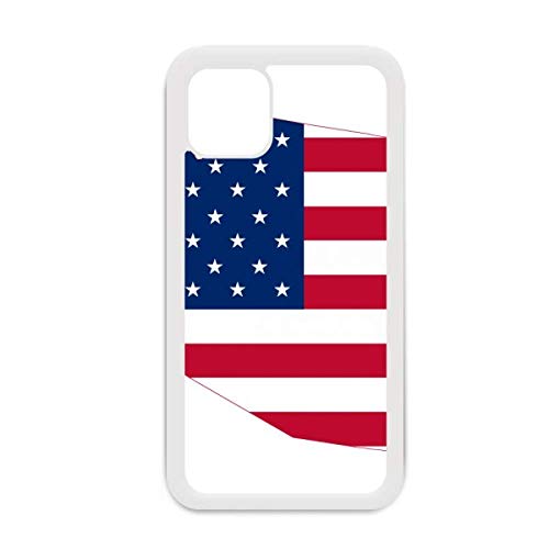 Coque blanche iPhone 12 Pro Max avec motif carte Arizona et drapeau USA à étoiles