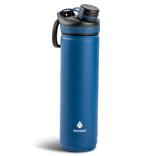 Manna Saratoga Double-wall Insulated Stainless Steel Bottle - 26 OZ - Powder Coated Indigo