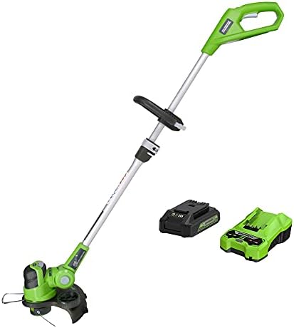Greenworks 24V 12" Cordless String Trimmer / Edger, 2.0Ah Battery and Charger Included