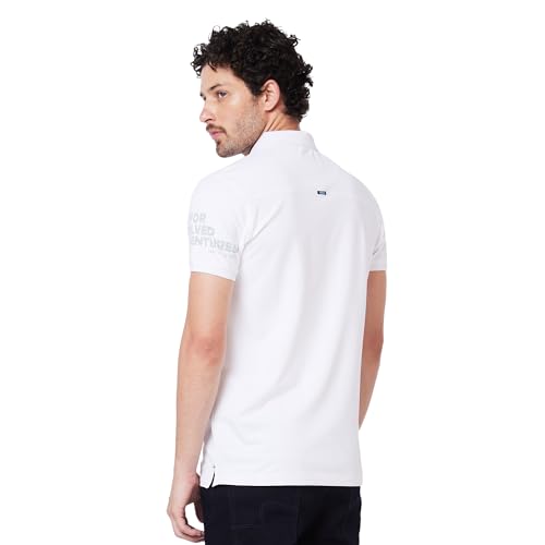 Image of Spykar Men's Slim Fit Ribbed Collar Half Sleeve Solid Casual T-Shirt