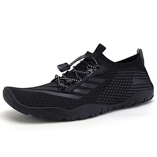 Whatseaso Water Shoes For Women Quick Dry Barefoot Aqua Shoes For Beach Swim Boating Diving Surfing Yaga 8 Women/6 Men, Black #TOP1