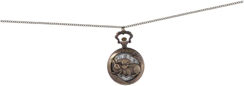 SUPVOX Creative Retro Hollow Rabbit Alloy Pocket Watch with Flip Cover Vintage Decorative Timepiece for Men and Women, Unique Animal Pattern for Casual and Formal Wear