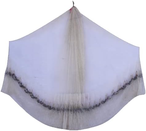 PURKAIT FISH NET Fishnet Hand Throwing castnet 14mm 3.5kg 10.5ft Height 44ft Round Good Looking Fishing (White)