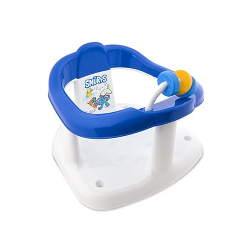 Lorelli Baby-Badesitz Smurfs Badering, Motorikschleife, hohe Rückenlehne blau