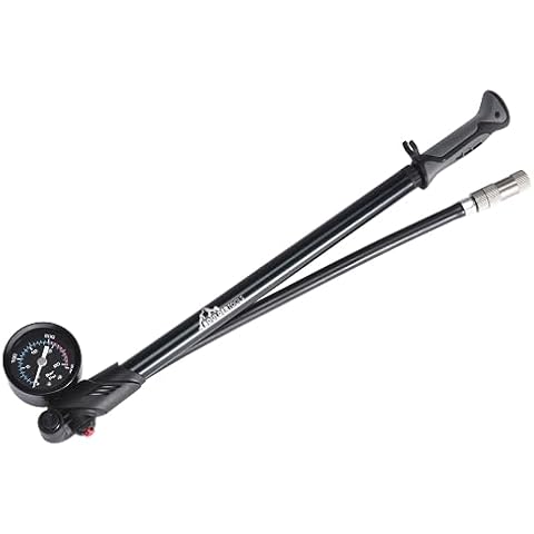 Boulder Tools Shock Pump for Mountain Bike - Air Pump with Gauge and Air Bleed for Fork and Rear Suspension - Fits Schrader Valve - Suspension Air Shocks Pump for MTB, Road Bike and Motorcycle Cover