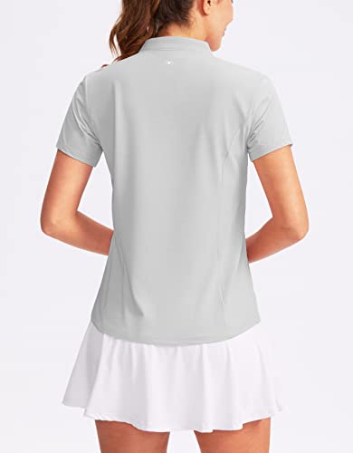 Image of Obla Women's Golf Polo Shirt V-Neck Short Sleeve Collarless Quick Dry Tennis Running T Shirt Golf Tops for Women